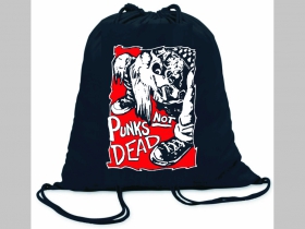 Punks not Dead Punks not Dead  ľahký sťahovací batoh / vak s čiernou šnúrkou, 100% bavlna 100 g/m2, rozmery cca. 37 x 41 cm